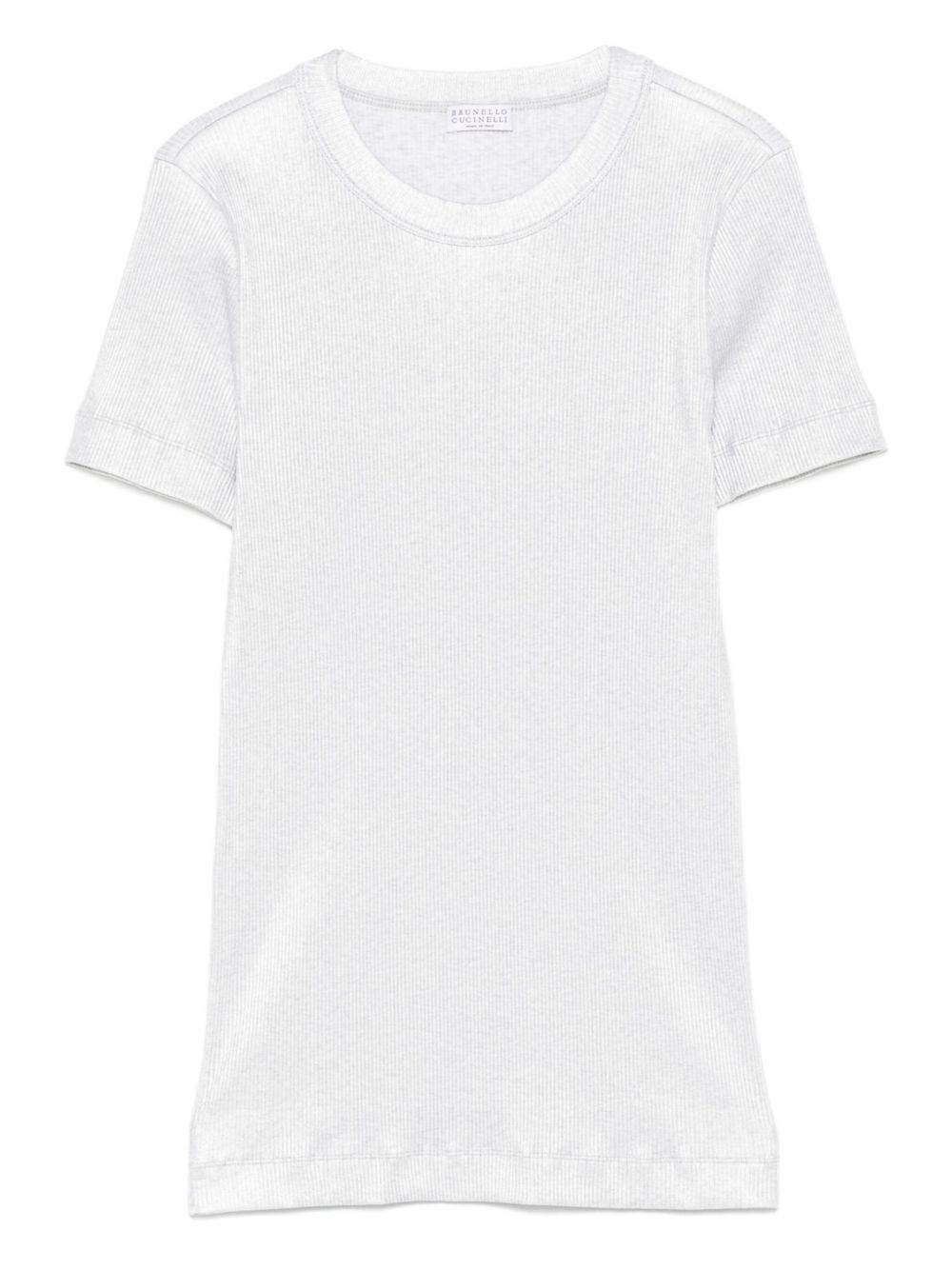 BRUNELLO CUCINELLI Cotton T-Shirt with Ribbed Texture for Women - FW25