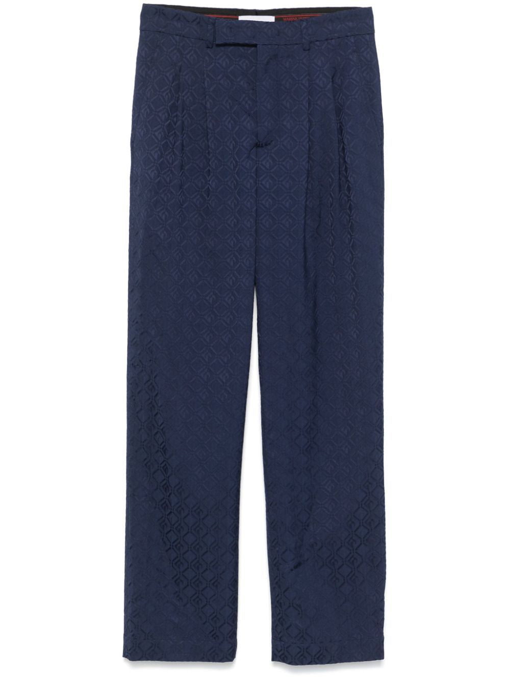 MARINE SERRE Moon Diamond Jacquard Trousers - Mid Rise, Tailored Cut