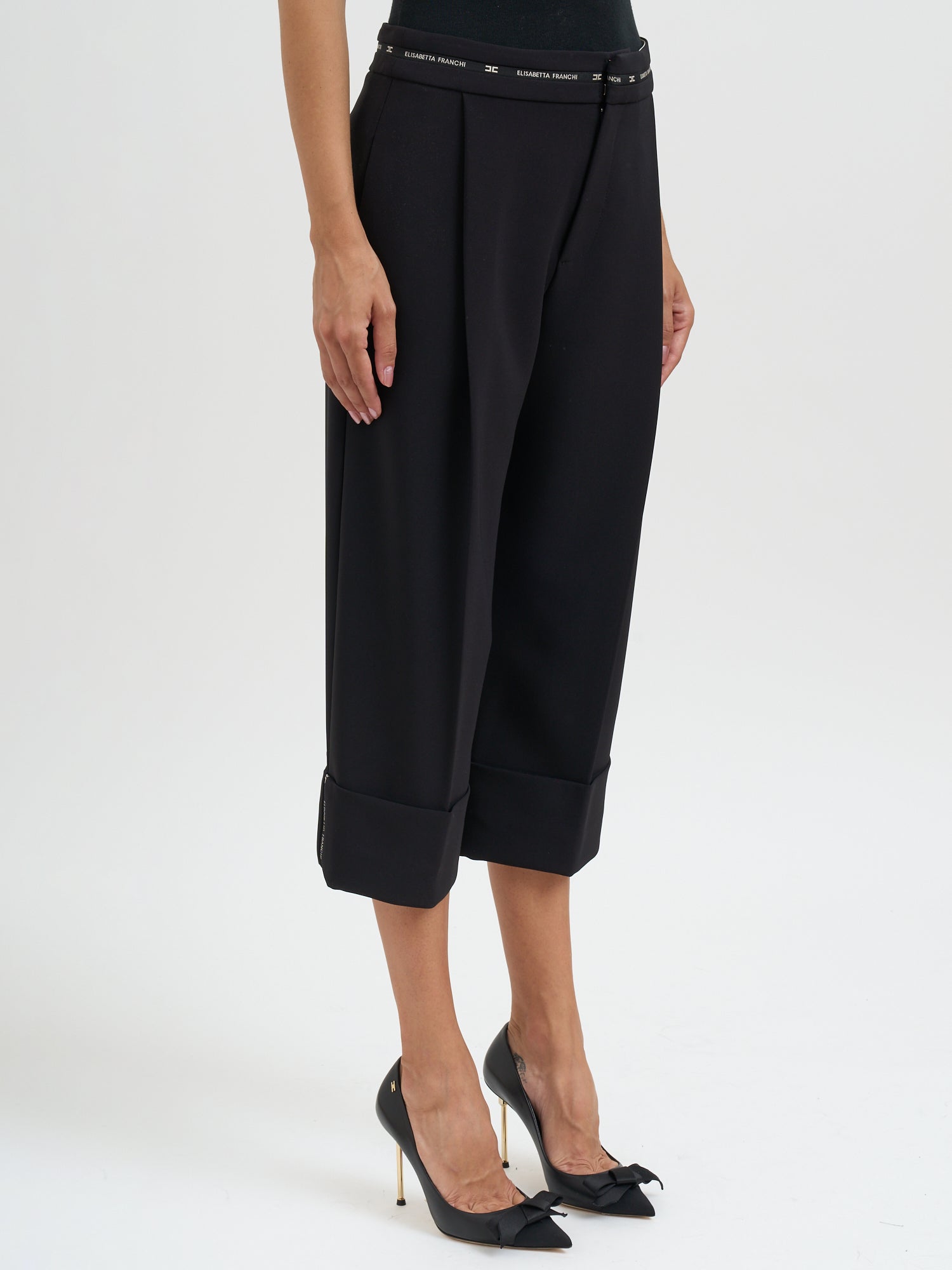 ELISABETTA FRANCHI Lightweight Crepe Bermuda Shorts - 80 cm Length