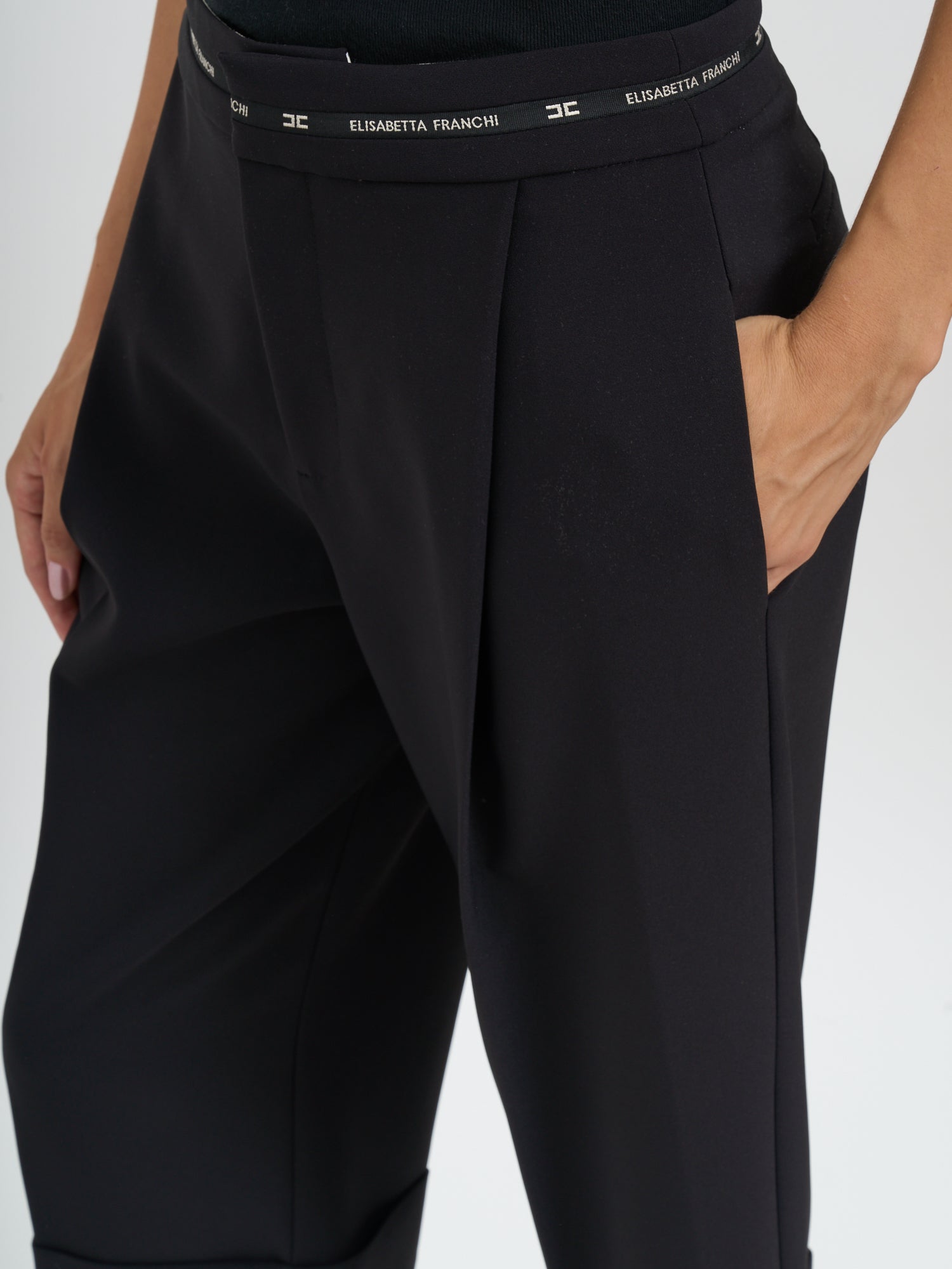 ELISABETTA FRANCHI Lightweight Crepe Bermuda Shorts - 80 cm Length