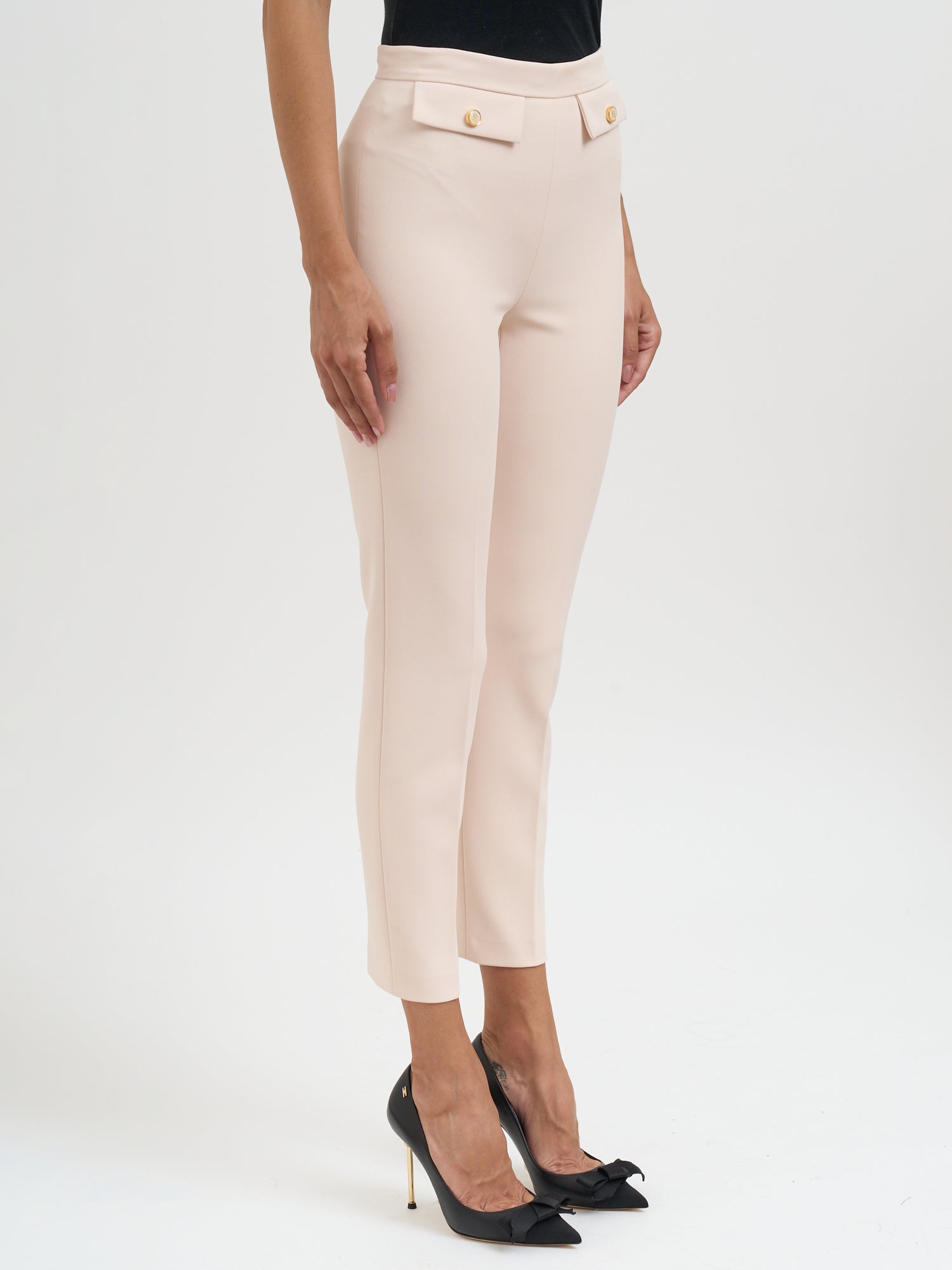 ELISABETTA FRANCHI Double Crepe Trousers Size 40