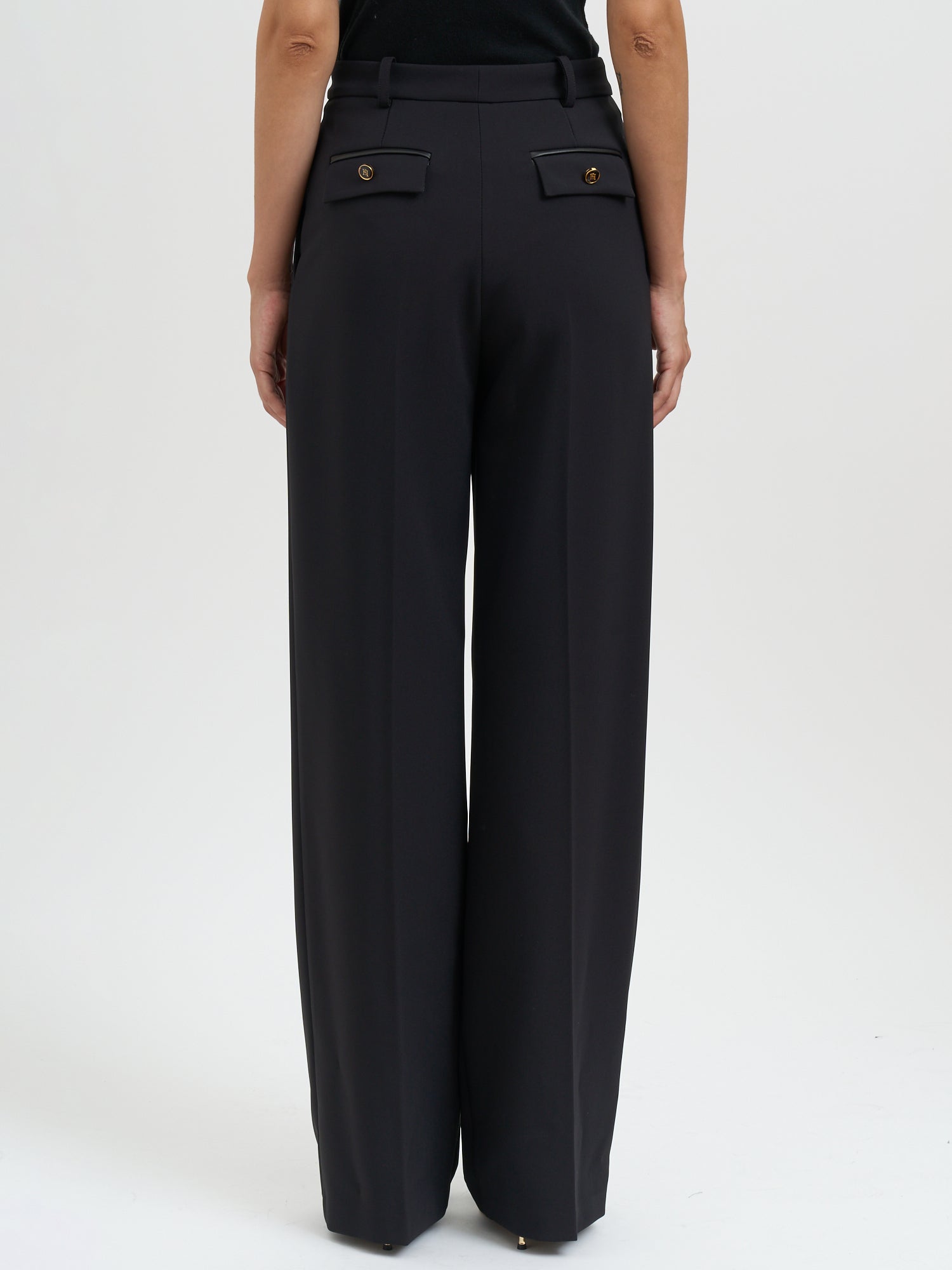 ELISABETTA FRANCHI Lightweight Crepe Trousers - Size 40 IT