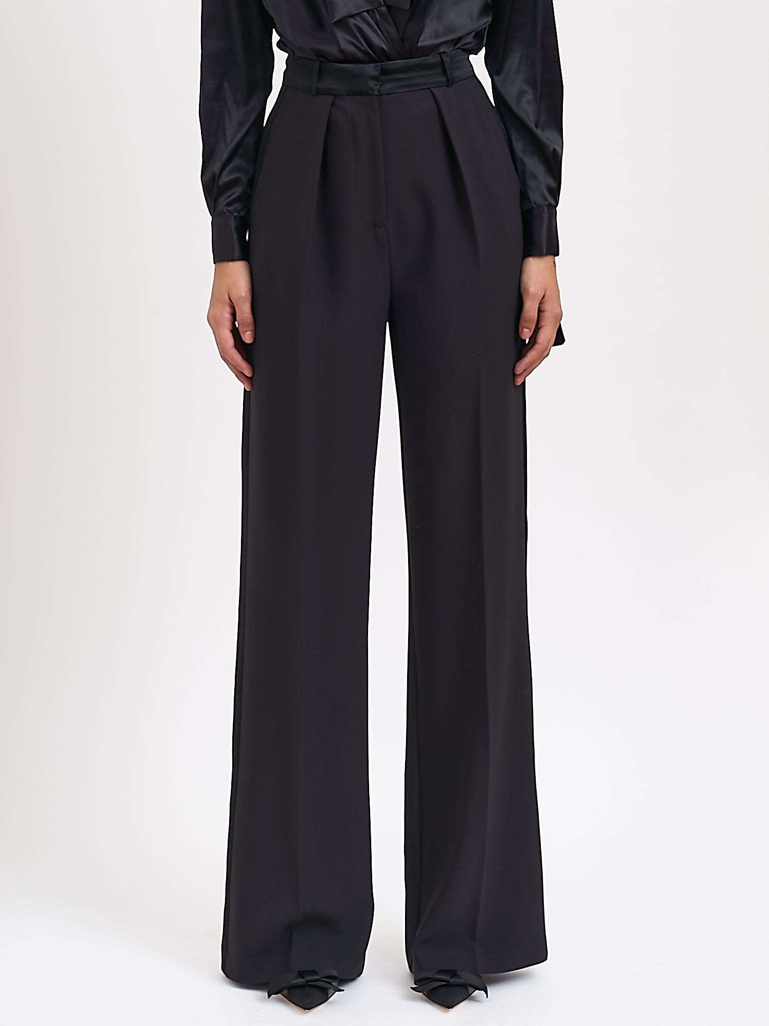 ELISABETTA FRANCHI Trousers with Tuxedo Details - Size 40
