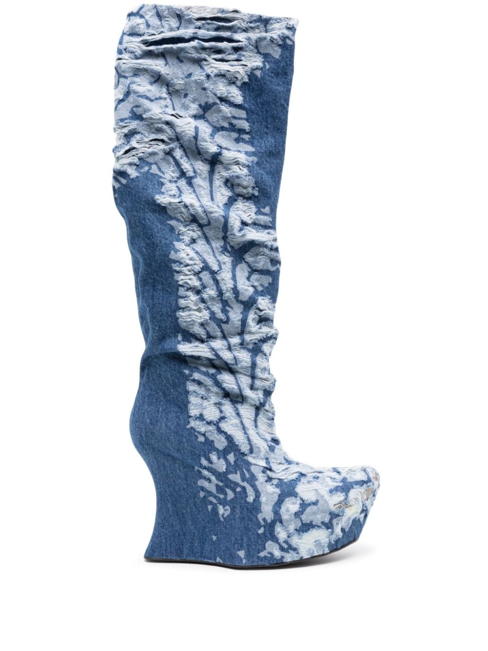 MASHA POPOVA Distressed Denim Heel Boots