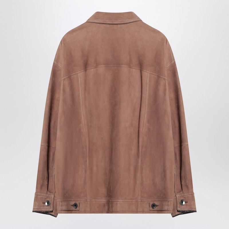 BRUNELLO CUCINELLI Leather Overshirt Jacket for Women