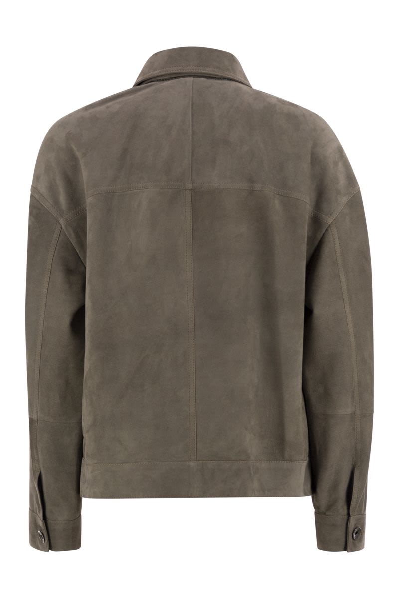 BRUNELLO CUCINELLI Mini Couture Suede Jacket with Embellishments for Women