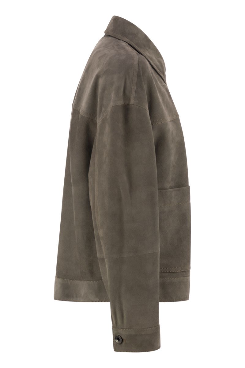 BRUNELLO CUCINELLI Mini Couture Suede Jacket with Embellishments for Women