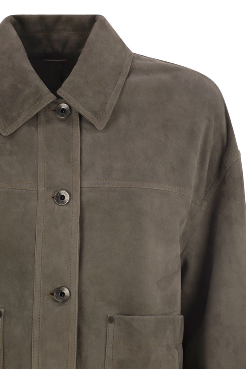 BRUNELLO CUCINELLI Mini Couture Suede Jacket with Embellishments for Women