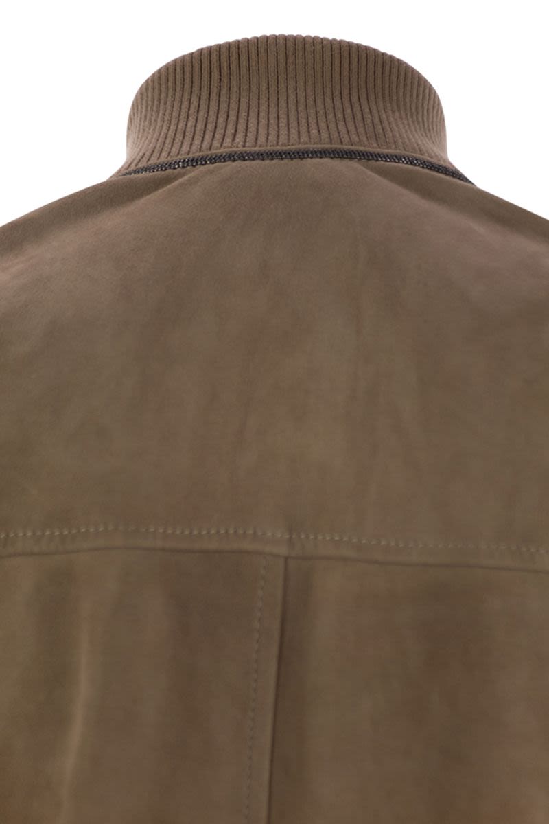 BRUNELLO CUCINELLI Couture Suede Outerwear with Jewellery