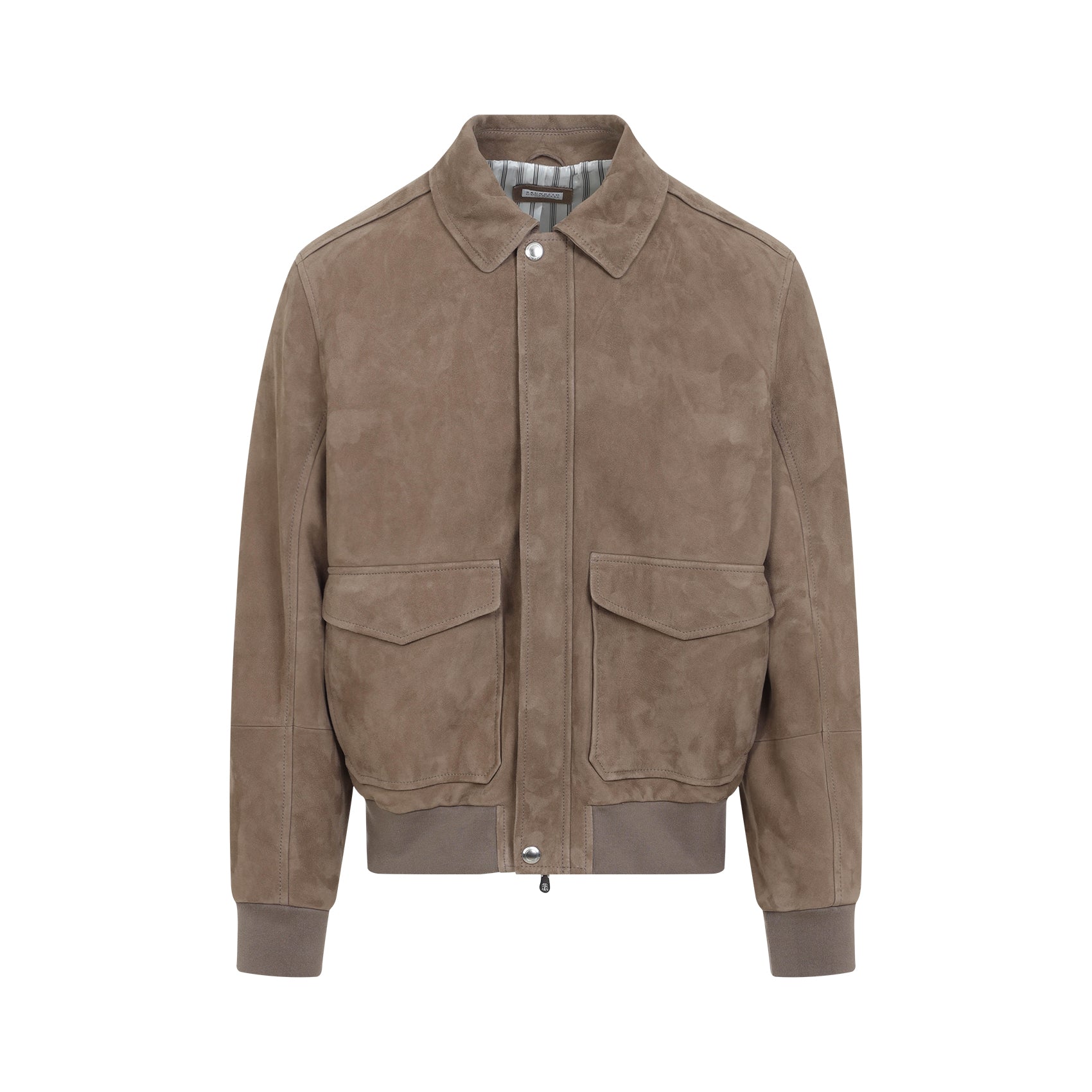 BRUNELLO CUCINELLI Men's Suede Leather Bomber Jacket
