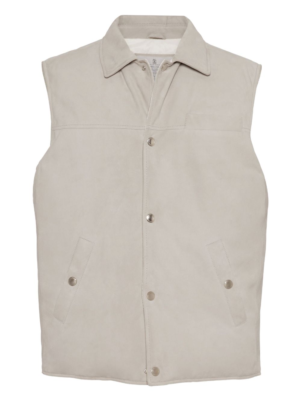 BRUNELLO CUCINELLI Men's Leather Down Vest - Classic Style