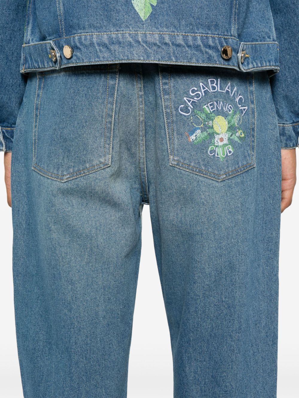 CASABLANCA Printed and Embroidered Denim Jeans for Men - FW24