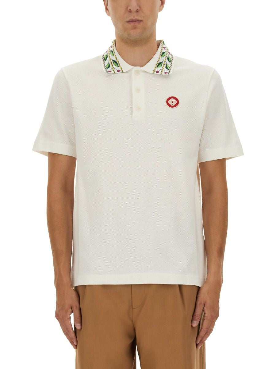 CASABLANCA Organic Cotton Polo Shirt for Men - FW25 Collection
