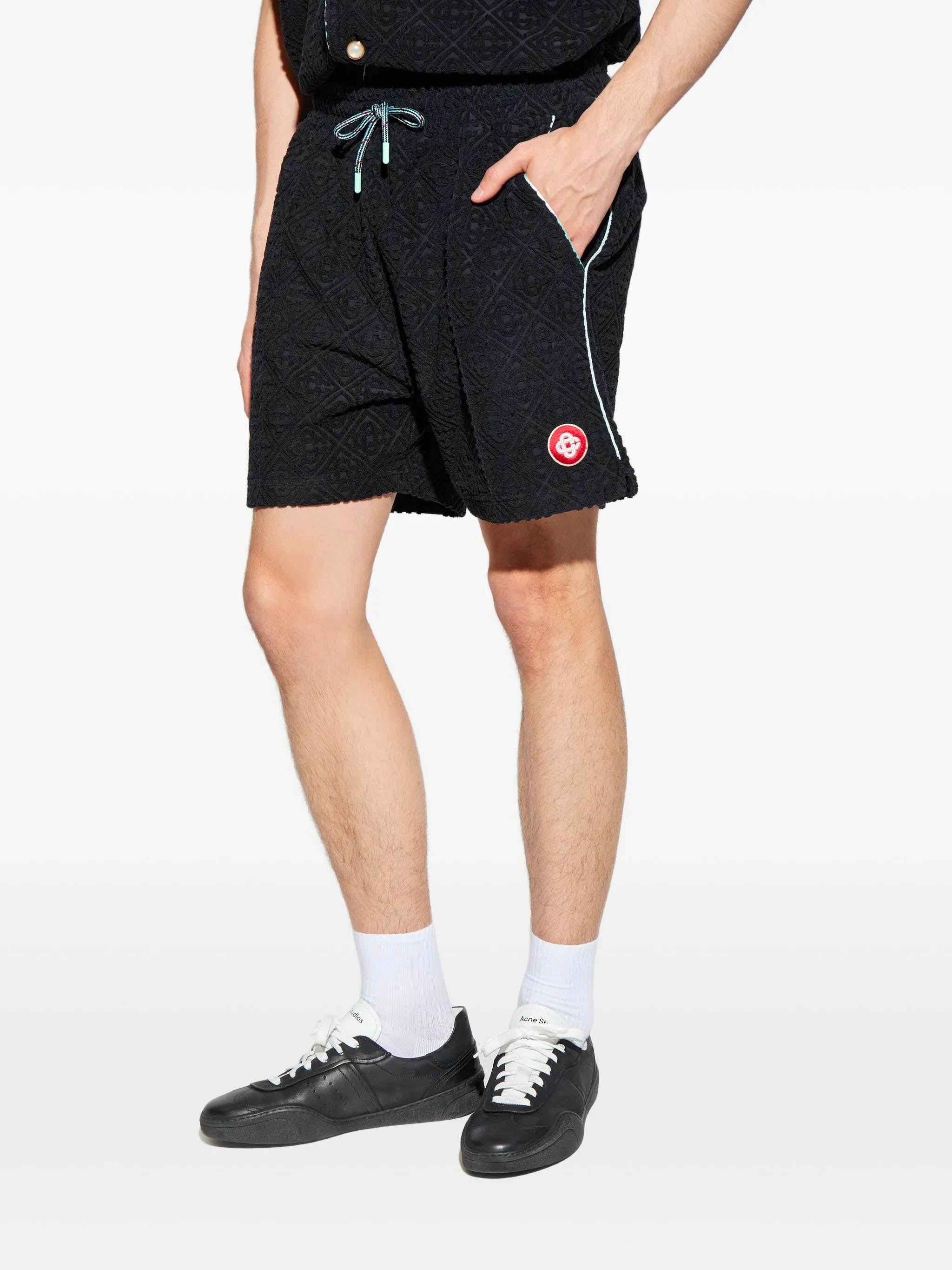 CASABLANCA Monogram Jacquard Towel Shorts - Size M