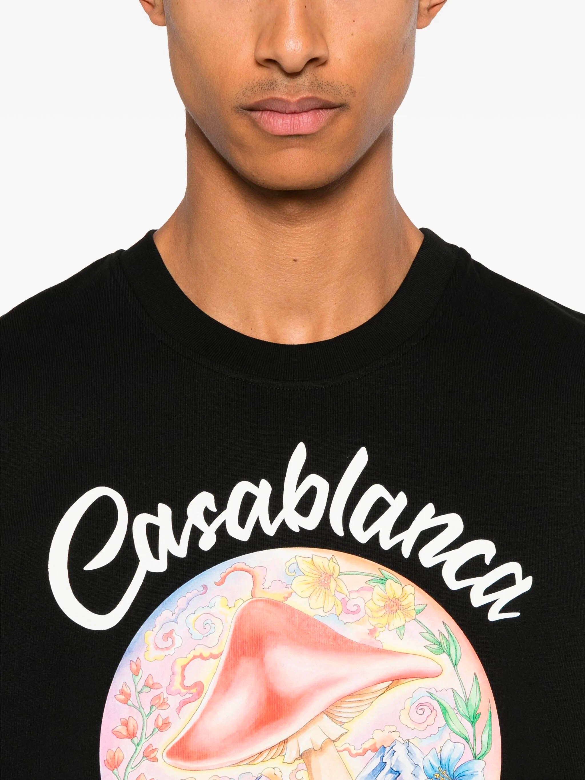 CASABLANCA Mushroom Emblem Crew Neck T-Shirt - Size M