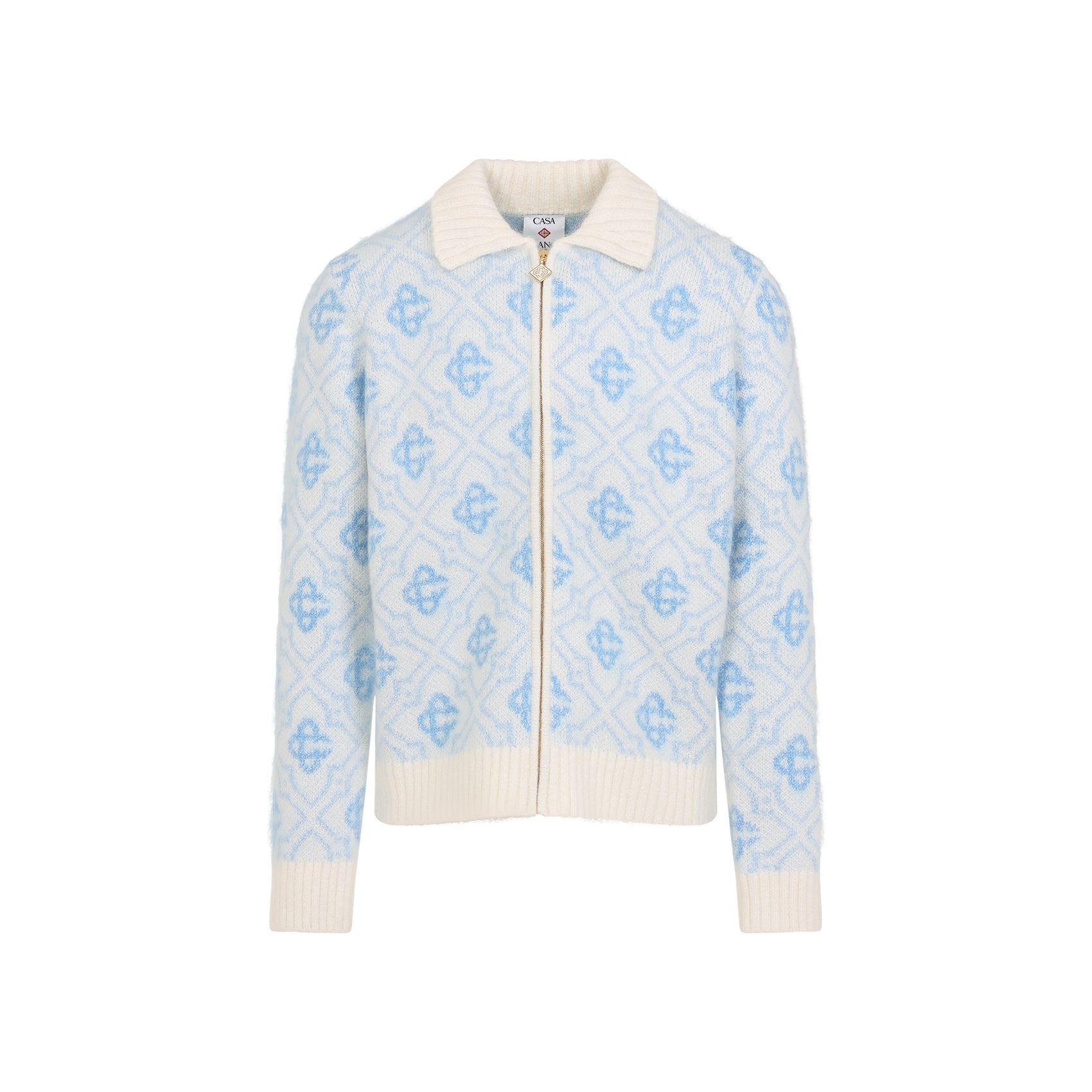 CASABLANCA Monogram Zip-Up Sweater for Men - FW25