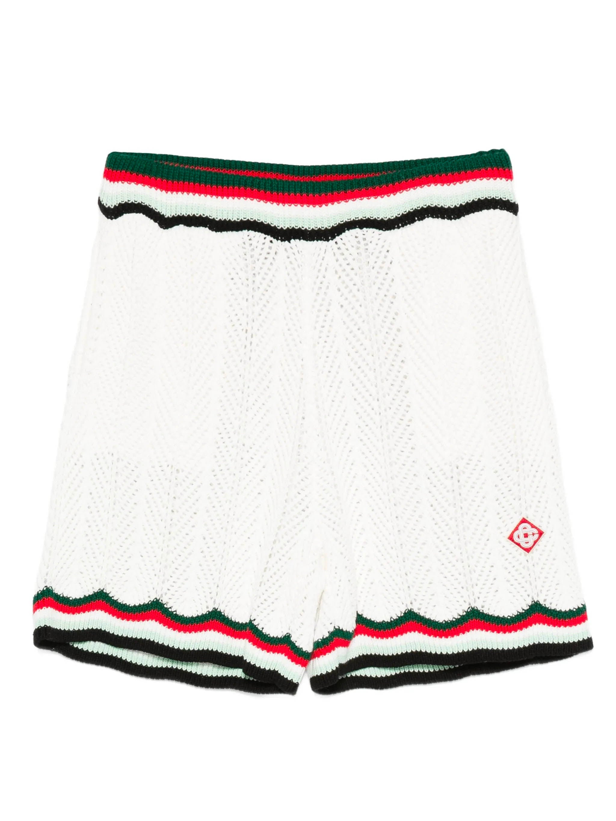 CASABLANCA Cotton Chevron Crochet Mini Shorts - Size M