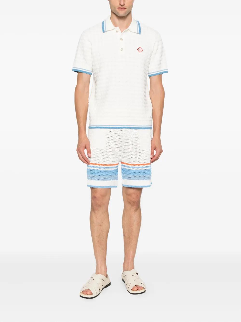 CASABLANCA Striped Trim Polo Shirt - FW25 Edition