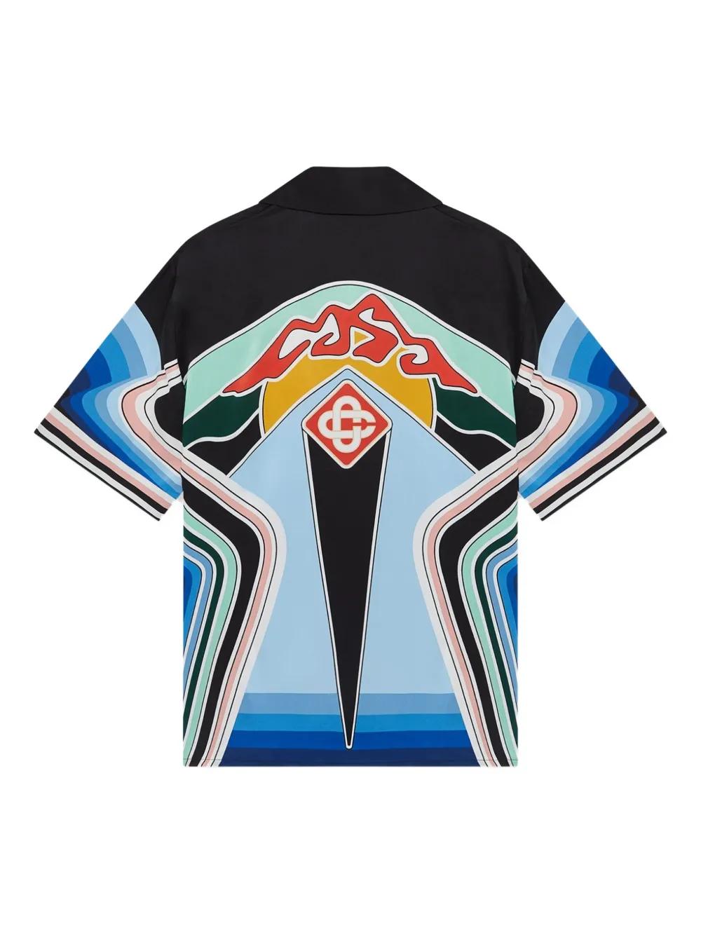 CASABLANCA Mountain Graphic Print Silk Shirt - FW25 Edition