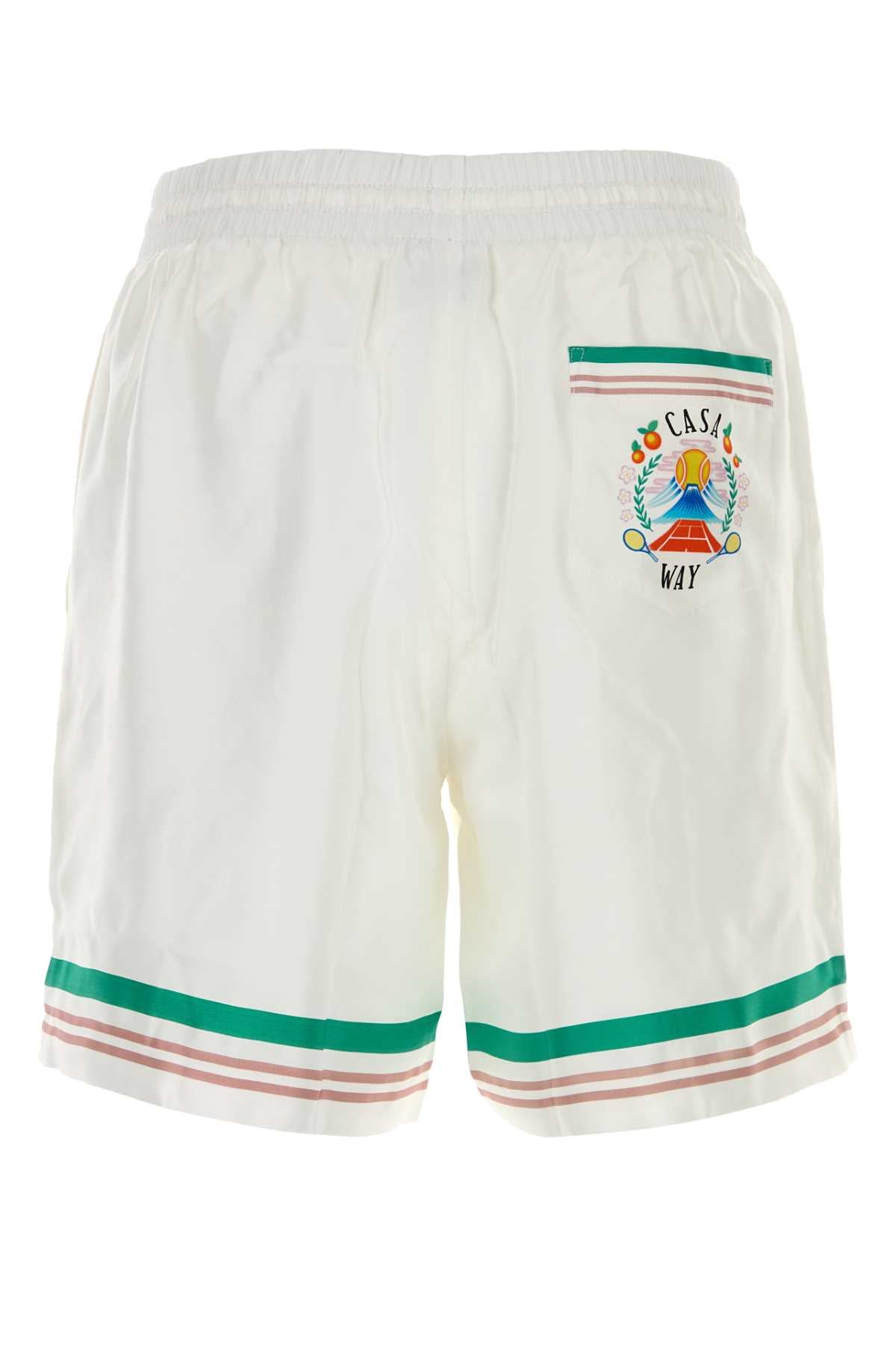 CASABLANCA Satin Drawstring Bermuda Shorts