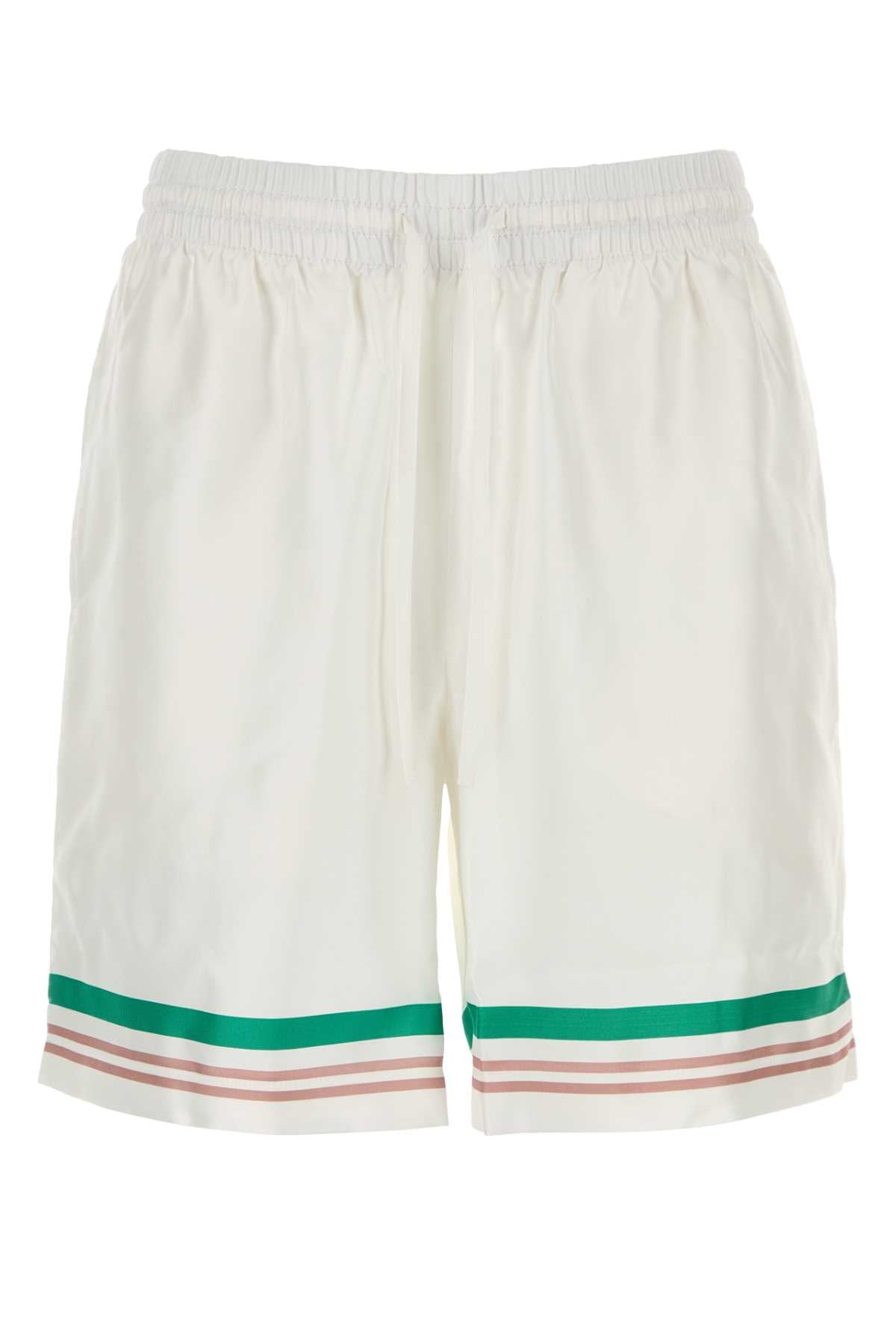 CASABLANCA Satin Drawstring Bermuda Shorts