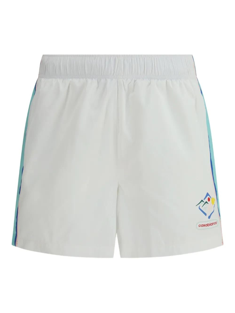 CASABLANCA Sporty Graphic-Panel Windbreaker Shorts for Men