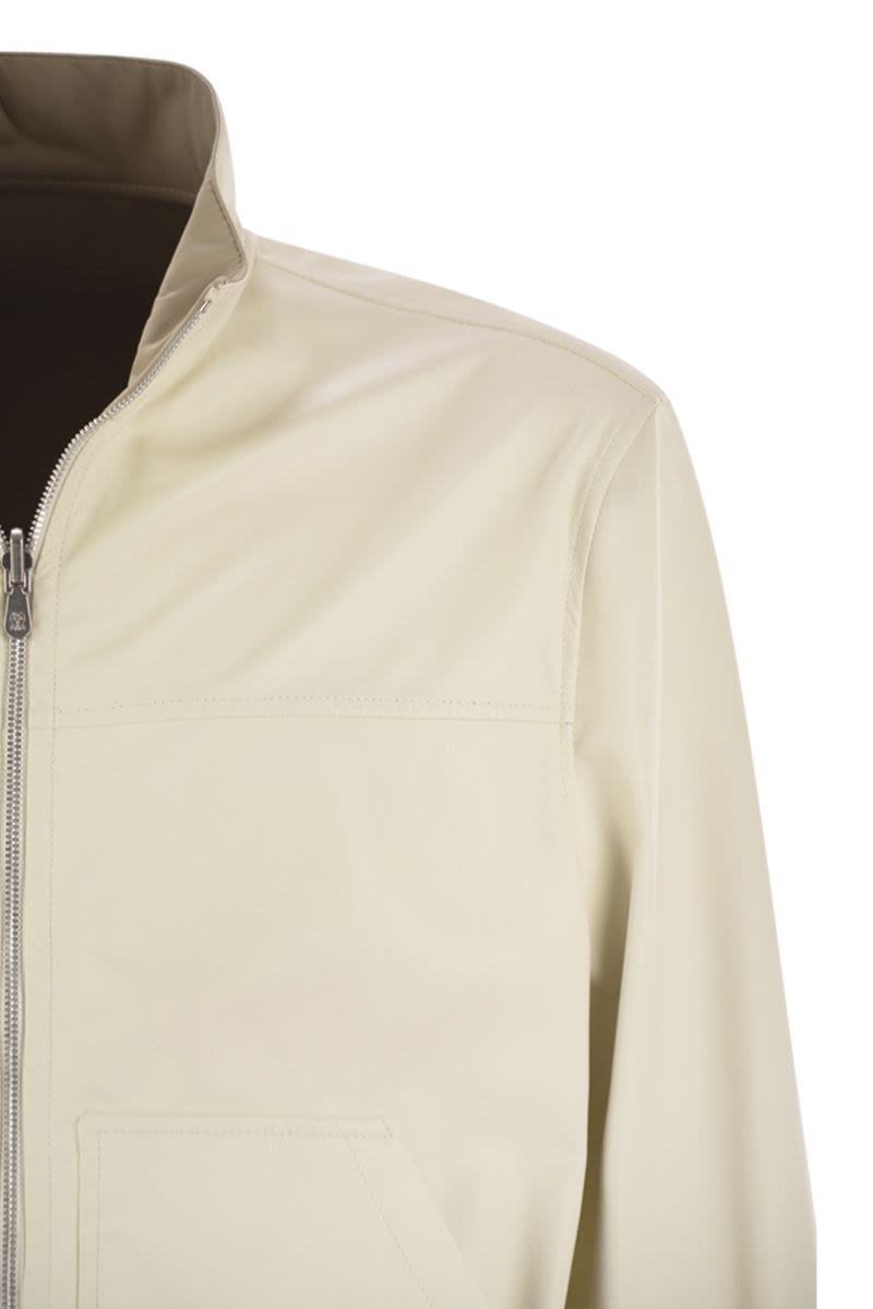 BRUNELLO CUCINELLI Reversible Leather Bomber Jacket for Men
