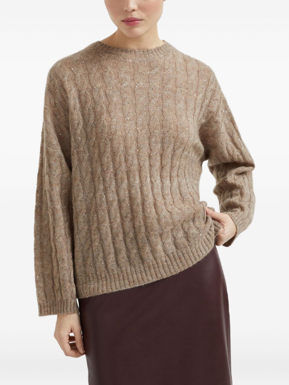 BRUNELLO CUCINELLI Women's Wool Knitted Jumper with Sequin Embellishment