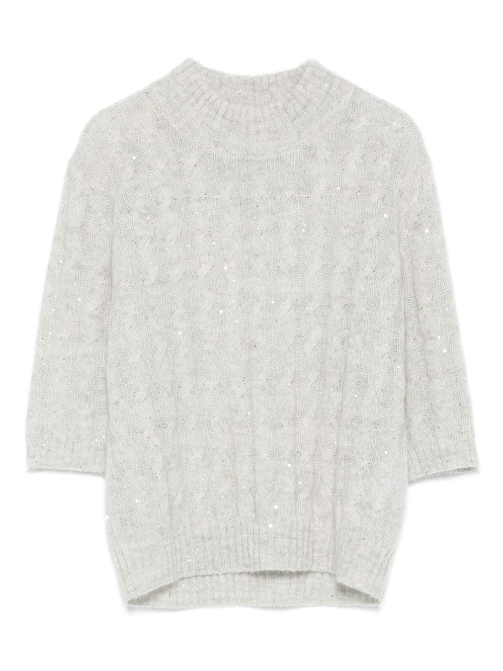BRUNELLO CUCINELLI High Neck Short Sleeve Knit Jumper