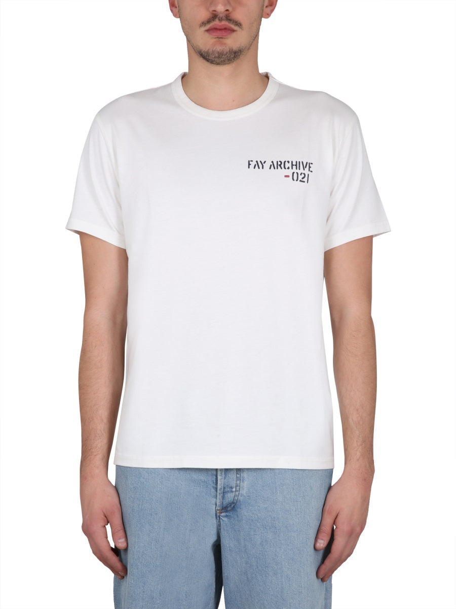 FAY Stylish Logo Print T-Shirt for Men