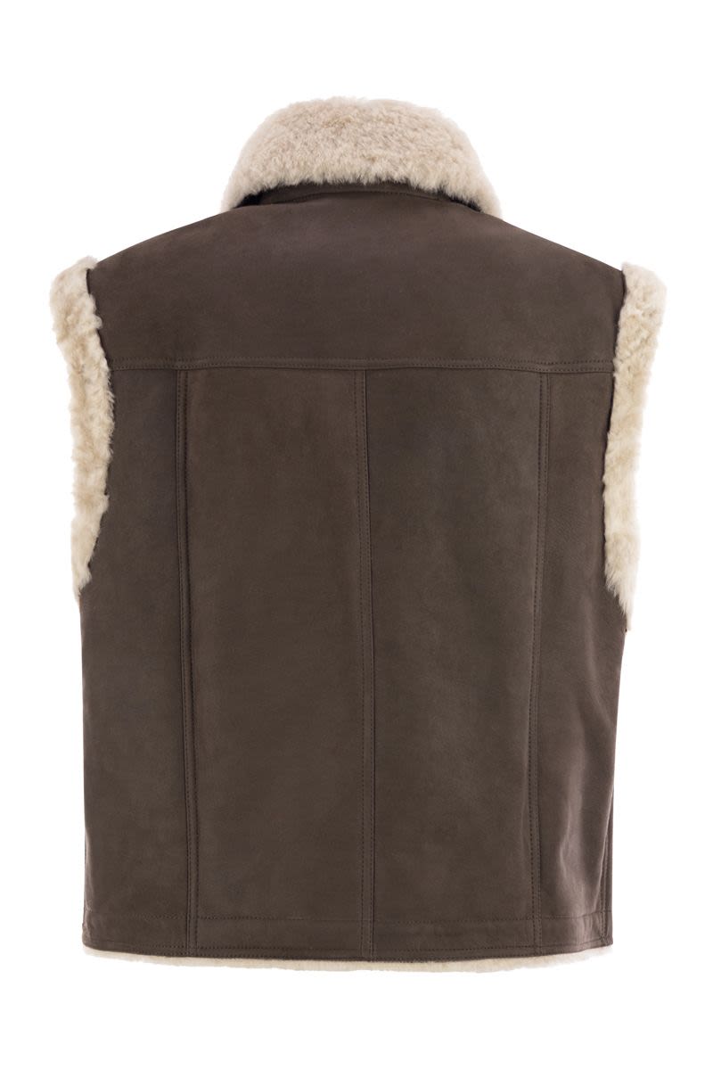 BRUNELLO CUCINELLI Sleeveless Shearling Outerwear