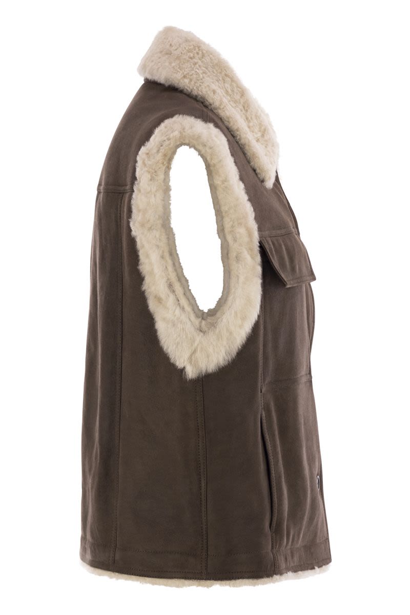 BRUNELLO CUCINELLI Sleeveless Shearling Outerwear