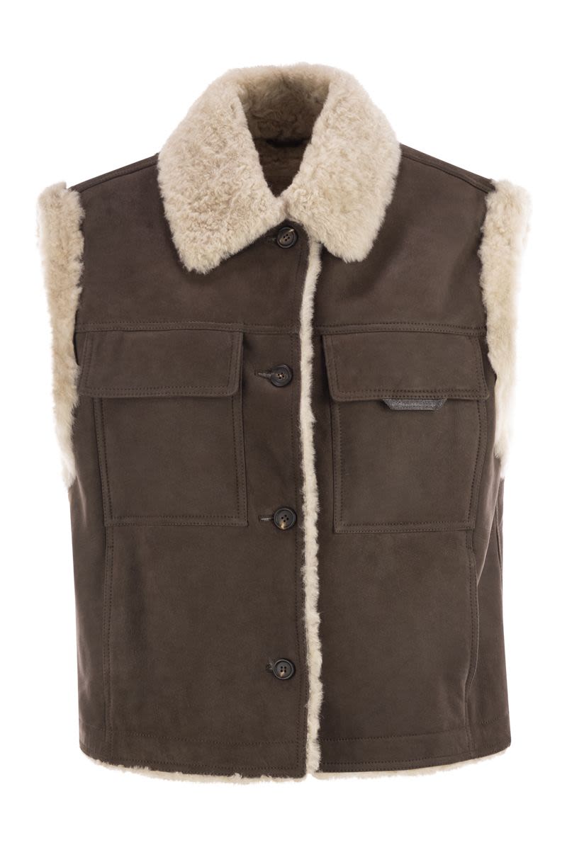 BRUNELLO CUCINELLI Sleeveless Shearling Outerwear