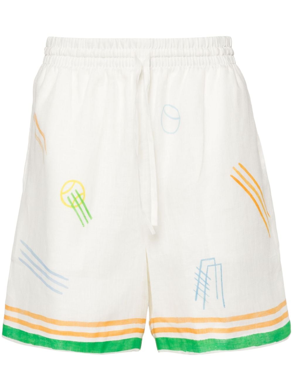 CASABLANCA Printed Linen Shorts for Men