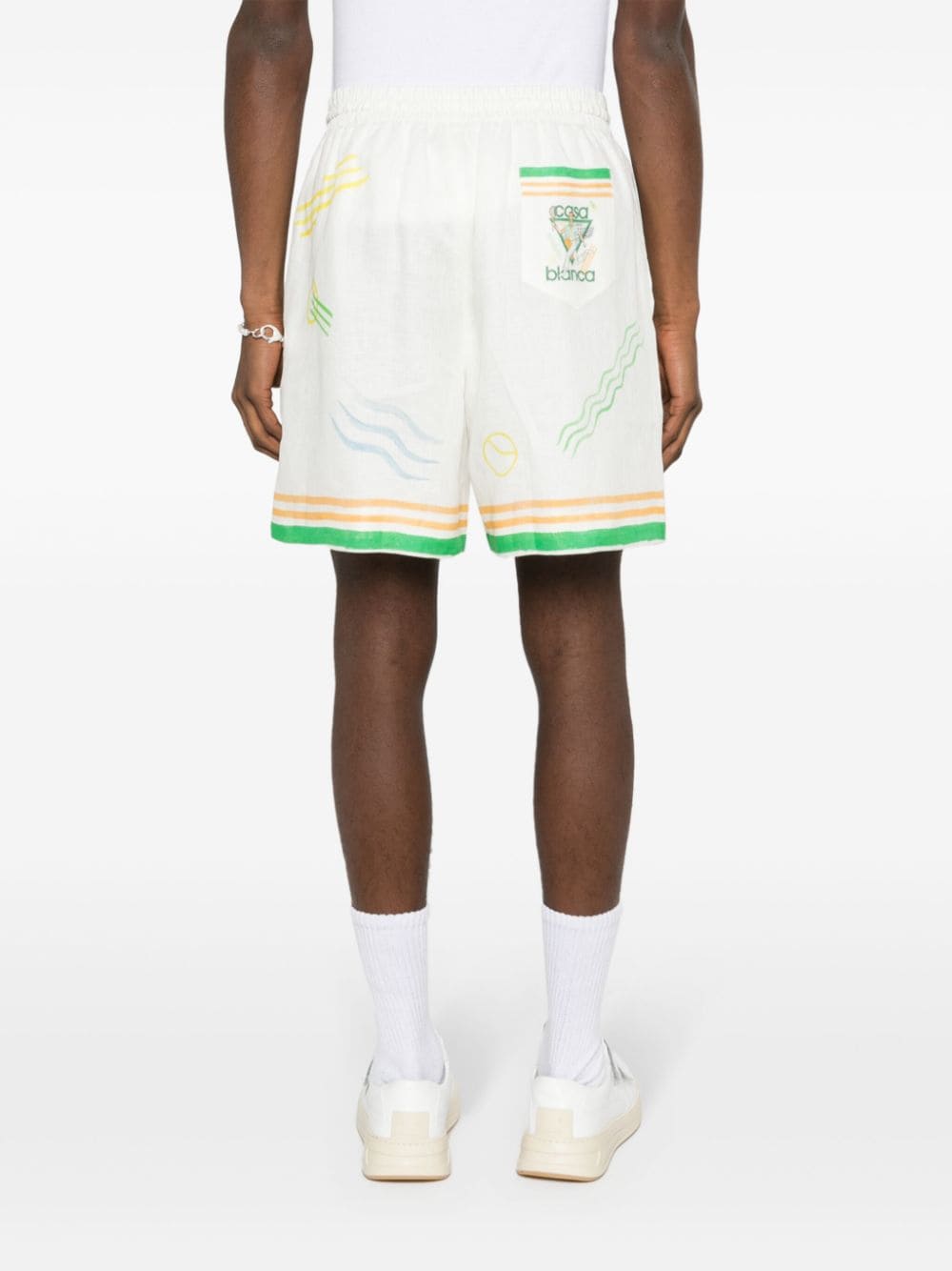 CASABLANCA Printed Linen Shorts for Men