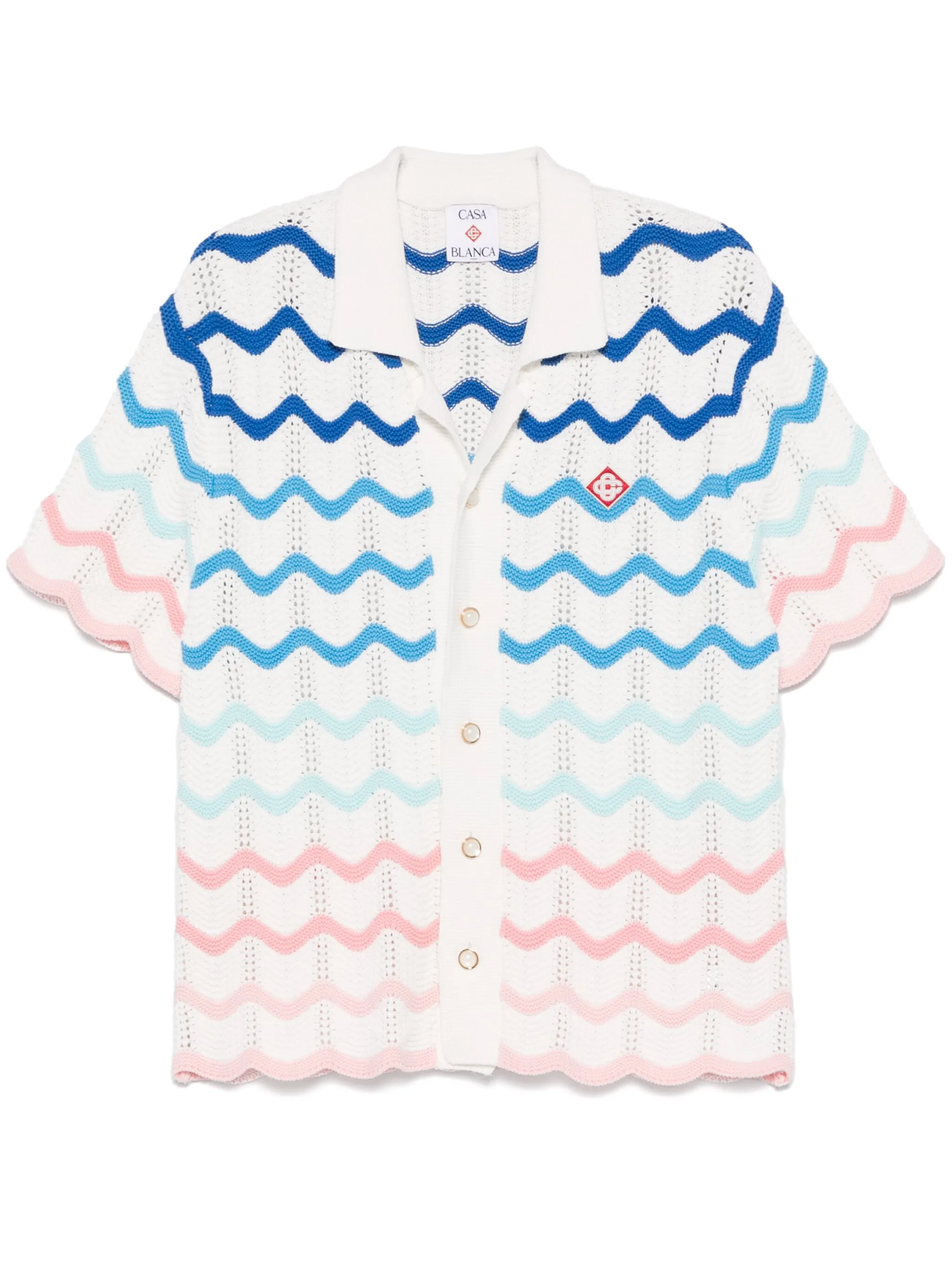 CASABLANCA Gradient Wave Crochet Shirt