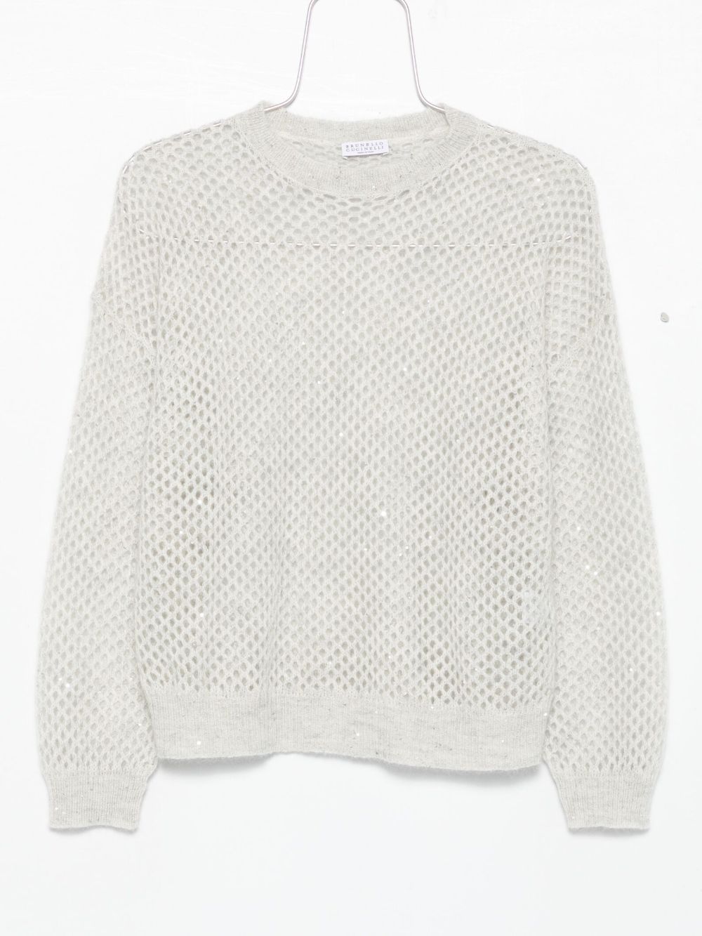 BRUNELLO CUCINELLI Women's Open-Knit Sweater with Subtle Shimmer