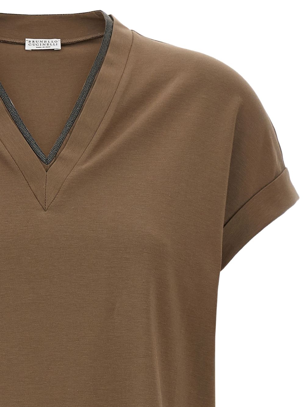 BRUNELLO CUCINELLI Cotton V-Neck T-Shirt for Women