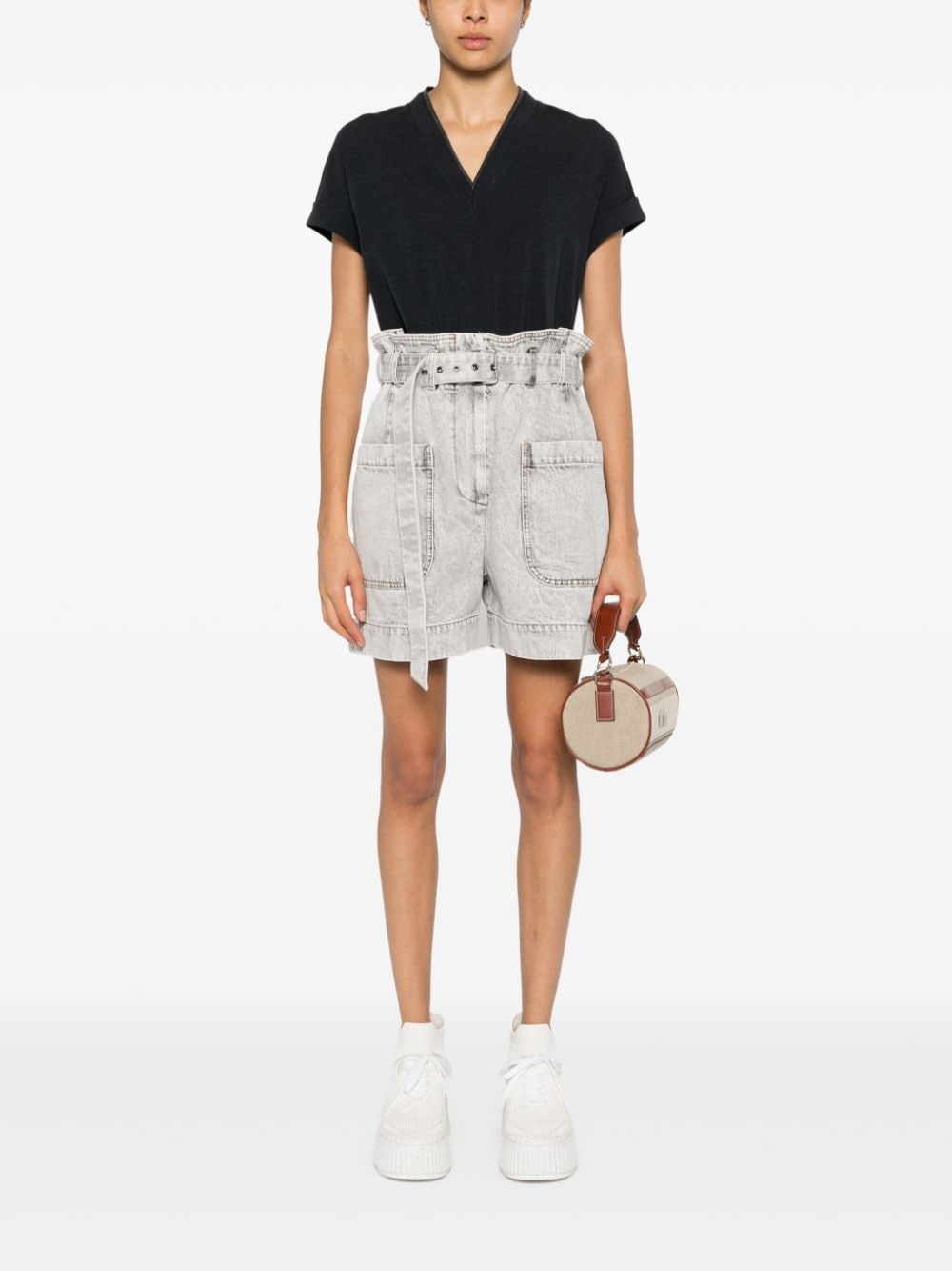 BRUNELLO CUCINELLI Women's Cotton V-Neck T-Shirt