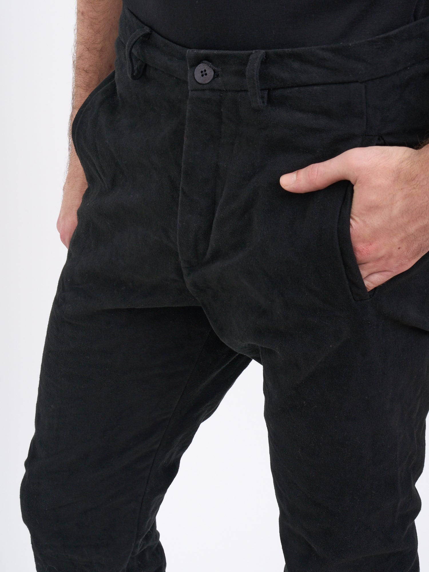 POEME BOHEMIEN Slim Fit Cotton Trousers - Model Size 48