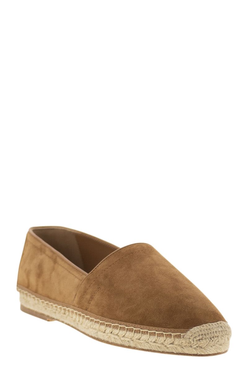 BRUNELLO CUCINELLI Washed Suede Espadrilles with Beading