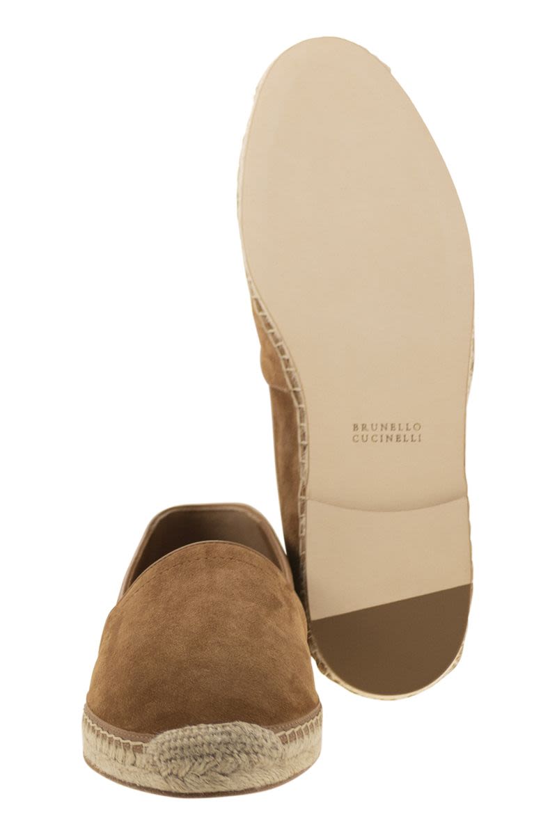 BRUNELLO CUCINELLI Washed Suede Espadrilles with Beading