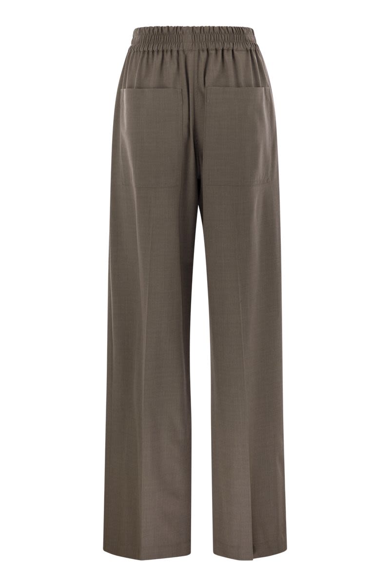 BRUNELLO CUCINELLI Tropical Luxury Wool Loose Trousers - Women’s FW25