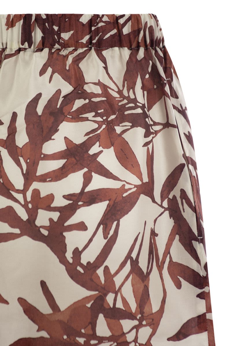 BRUNELLO CUCINELLI Silk Pongee Herbarium Print Mini Shorts