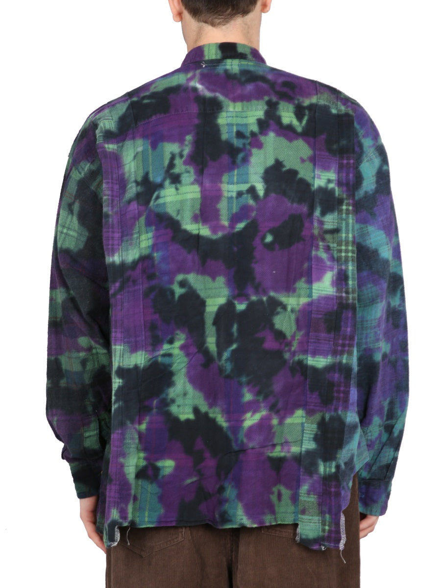 NEEDLES Uneven Dye Shirt with Classic Collar for Men
