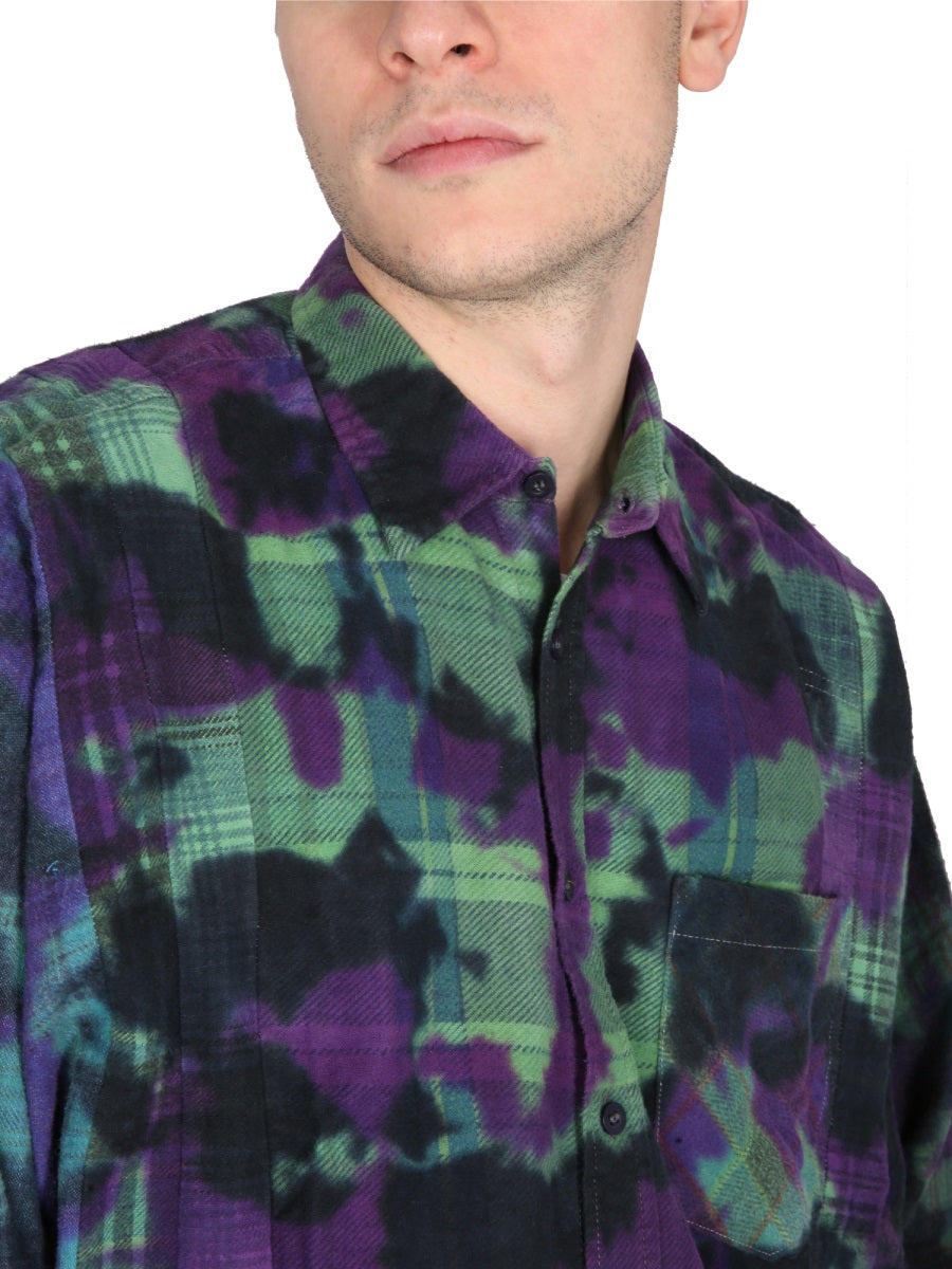 NEEDLES Uneven Dye Shirt with Classic Collar for Men
