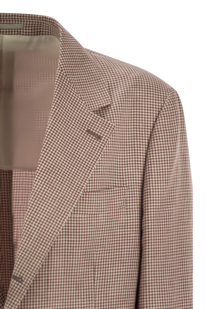 BRUNELLO CUCINELLI Houndstooth Wool, Linen and Silk Deconstructed Jacket - Men's