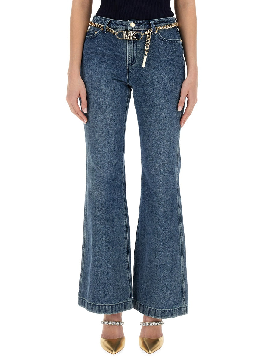 MICHAEL MICHAEL KORS Flare Fit 100% Cotton Jeans - Size 4