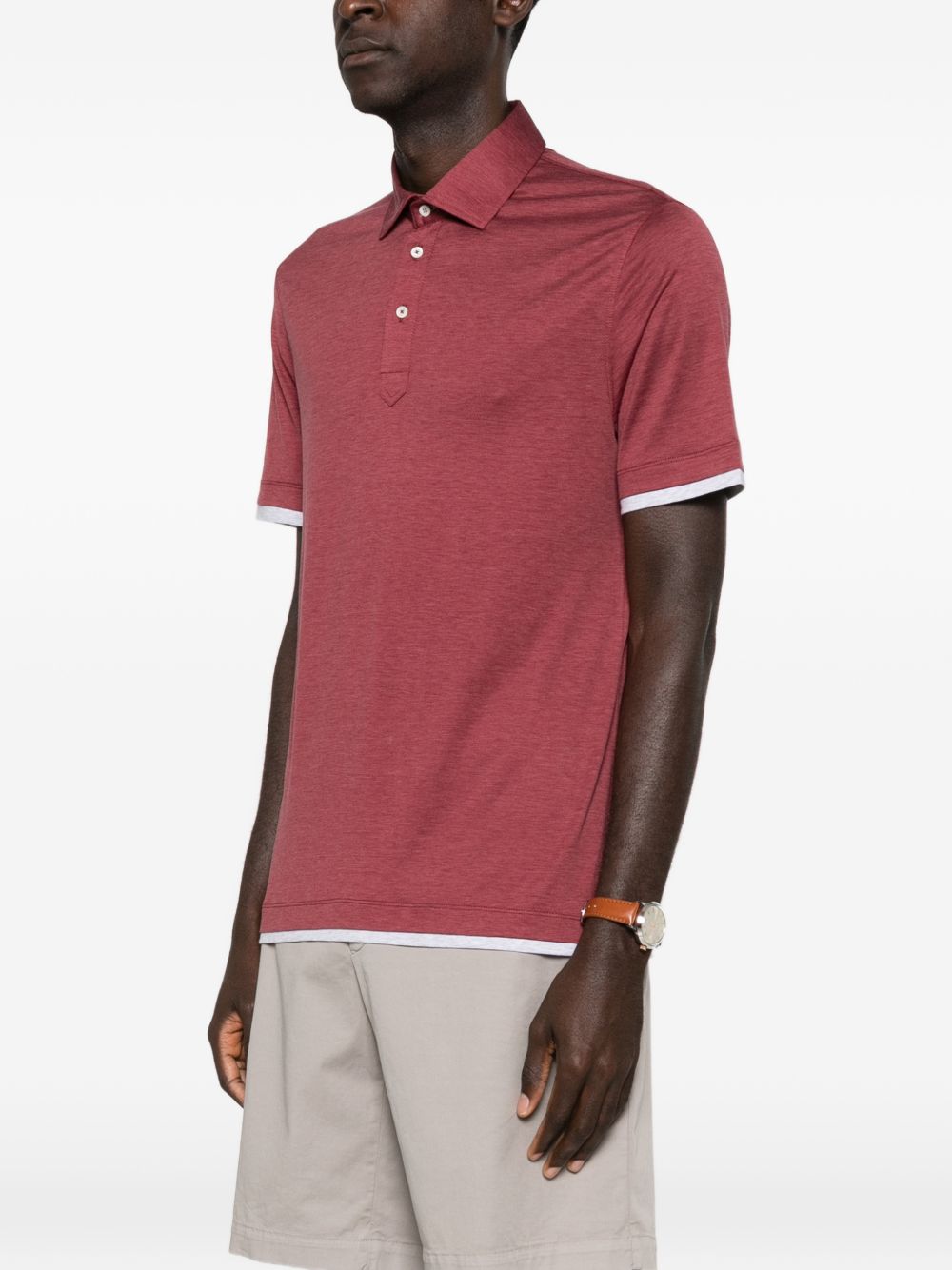 BRUNELLO CUCINELLI Silk and Cotton Polo Shirt for Men