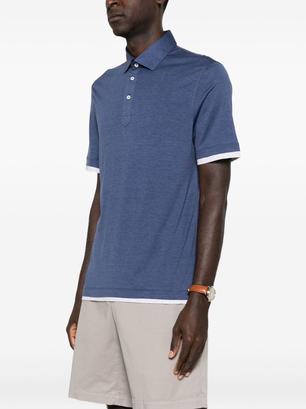 BRUNELLO CUCINELLI Silk and Cotton Polo Shirt for Men - SS26